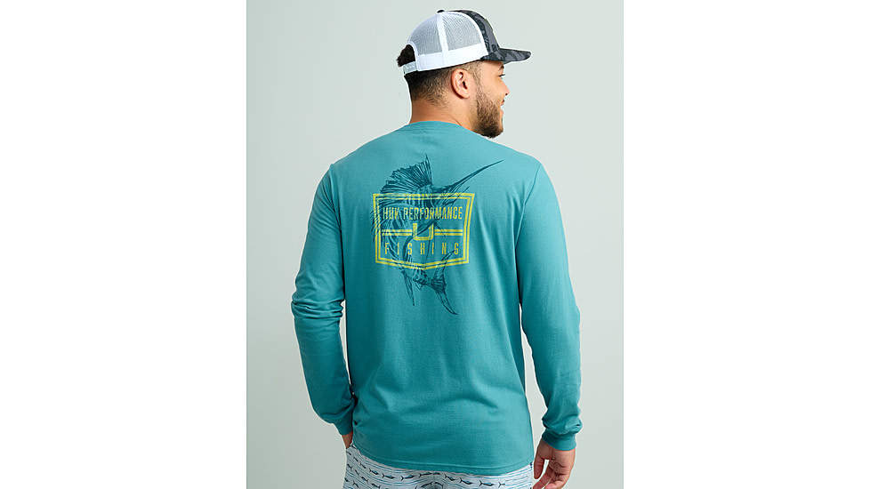 HUK Performance Fishing Graphic Long Sleeve Tee - Mens, Storm Blue, Extra Large, H1000533-394-XL