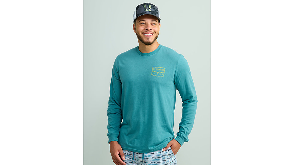 HUK Performance Fishing Graphic Long Sleeve Tee - Mens, Storm Blue, Extra Large, H1000533-394-XL