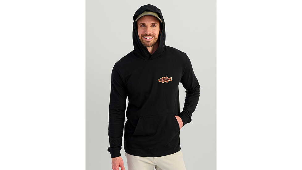 HUK Performance Fishing Huk Bass Apparel Hoodie Tee - Mens, Black, Medium, H1000580-001-M