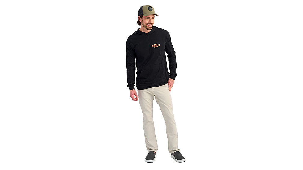 HUK Performance Fishing Huk Bass Apparel Hoodie Tee - Mens, Black, Medium, H1000580-001-M