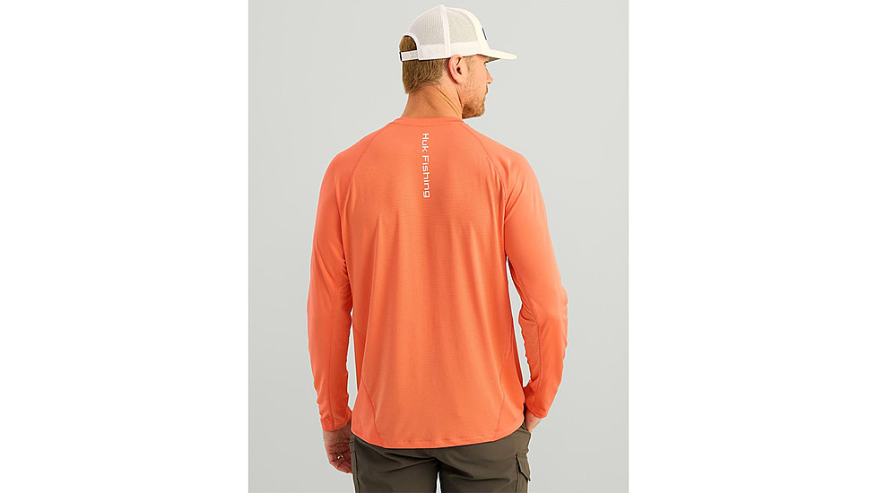 HUK Performance Fishing Huk Icon Crew Long Sleeve Shirt Fresh Salmon XL E13EC917, ATH1200573821XXL