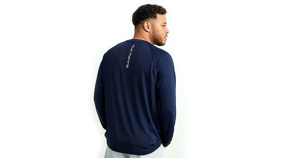 HUK Performance Fishing Huk Icon Crew Long Sleeve Shirt Naval Academy 2XL C98F4773, ATH1200573413M