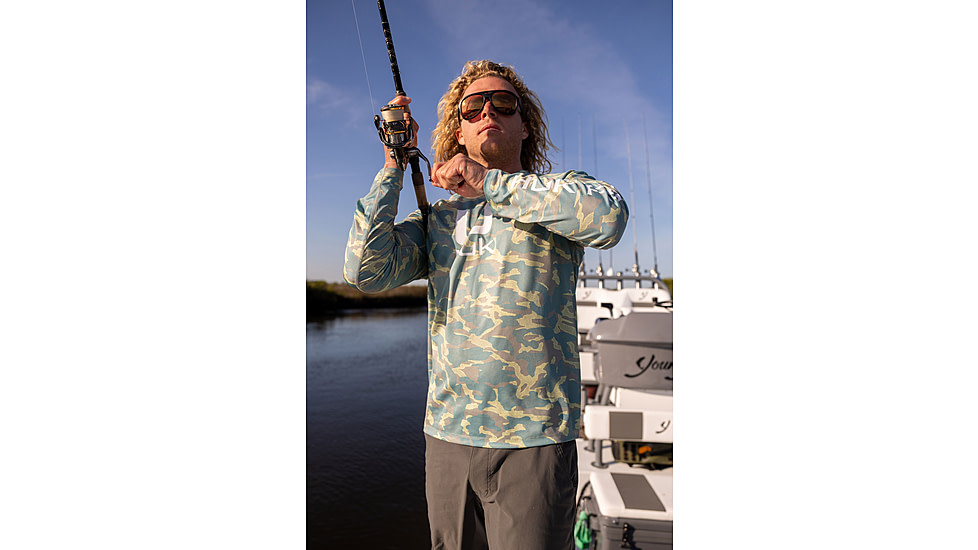 HUK Performance Fishing Icon Printed Crew - Mens