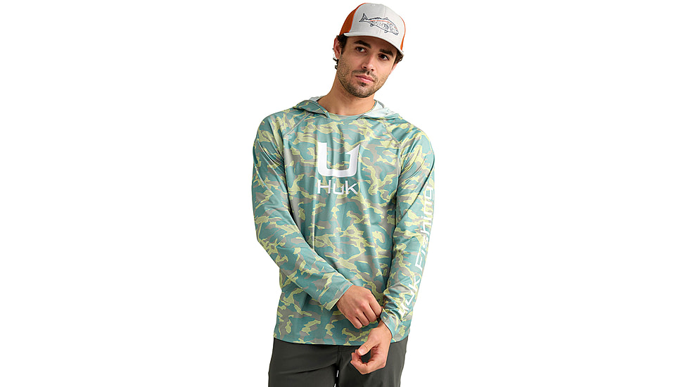 HUK Performance Fishing Icon Printed Long Sleeve Hoodie - Mens