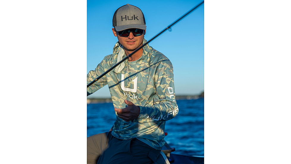 HUK Performance Fishing Icon Printed Long Sleeve Hoodie - Mens
