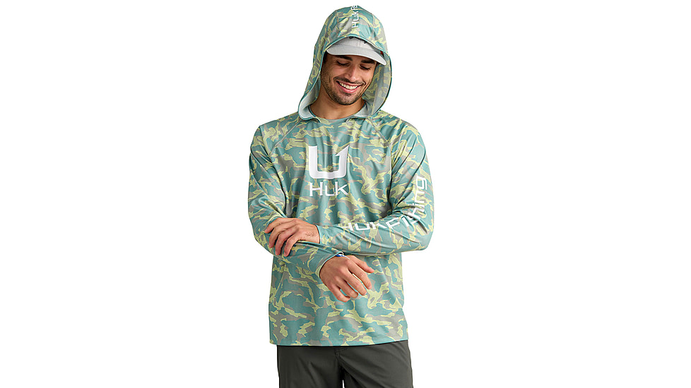 HUK Performance Fishing Icon Printed Long Sleeve Hoodie - Mens