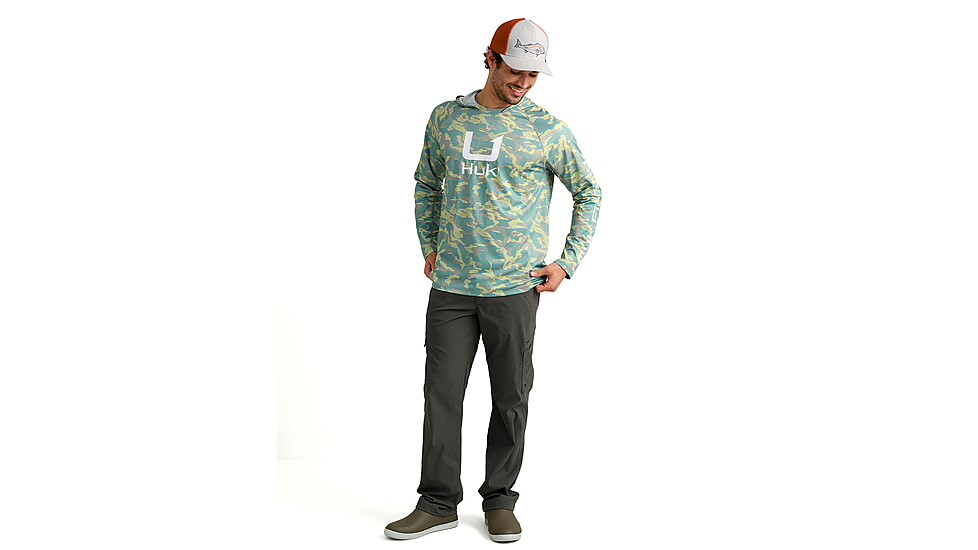 HUK Performance Fishing Icon Printed Long Sleeve Hoodie - Mens