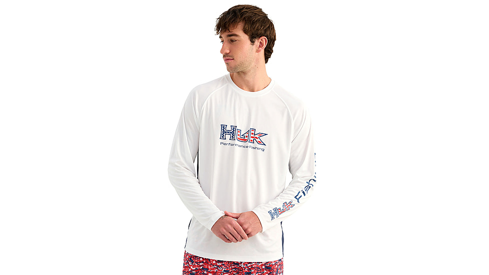 HUK Performance Fishing Pursuit Americana Fill Long Sleeve Crew - Mens