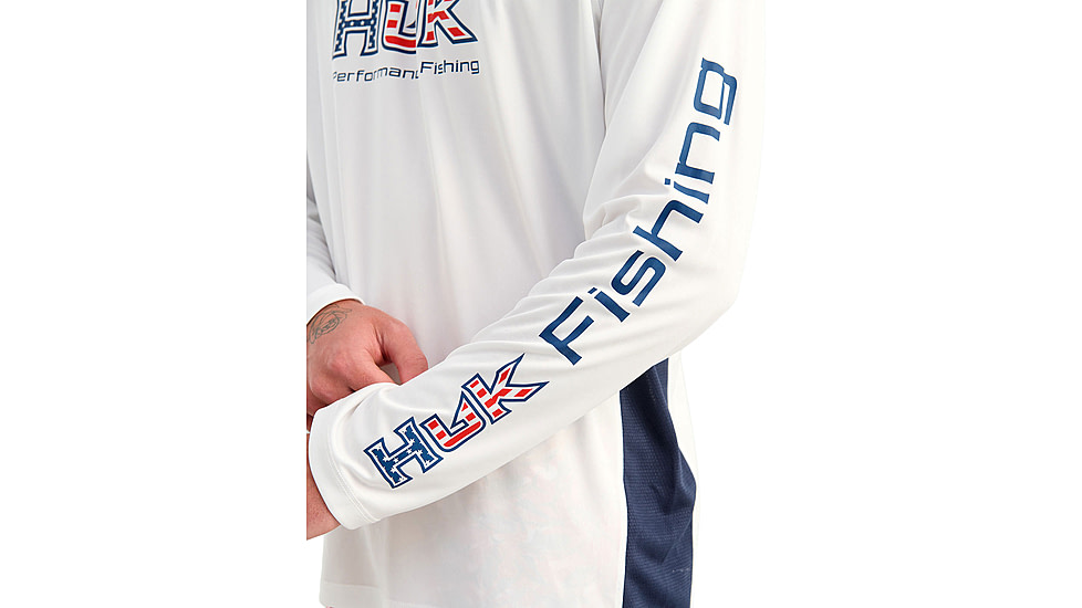 HUK Performance Fishing Pursuit Americana Fill Long Sleeve Crew - Mens