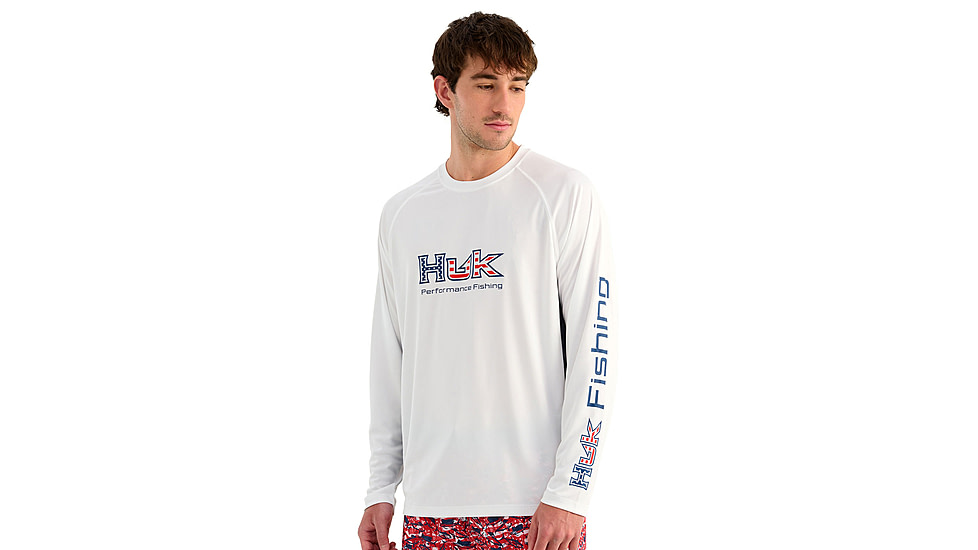 HUK Performance Fishing Pursuit Americana Fill Long Sleeve Crew - Mens