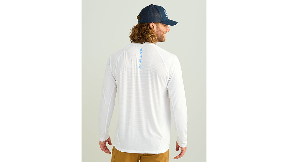 HUK Performance Fishing Icon Long Sleeve Performance Crew - Mens, White, 2XL, H1200573-100-XXL