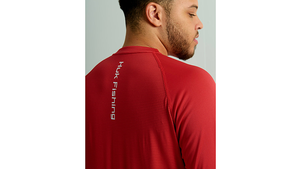 HUK Performance Fishing Icon Long Sleve Crew - Mens, Channel Marker, Extra Large, H1200573-624-XL