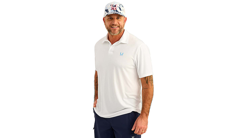 HUK Performance Fishing Icon Performance Polo - Mens, White, Extra Large, H1200639-100-XL