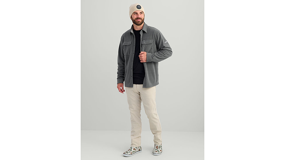 HUK Performance Fishing Jetty Shacket - Mens, Volc Ash Hthr, Small, H1300114-015-S