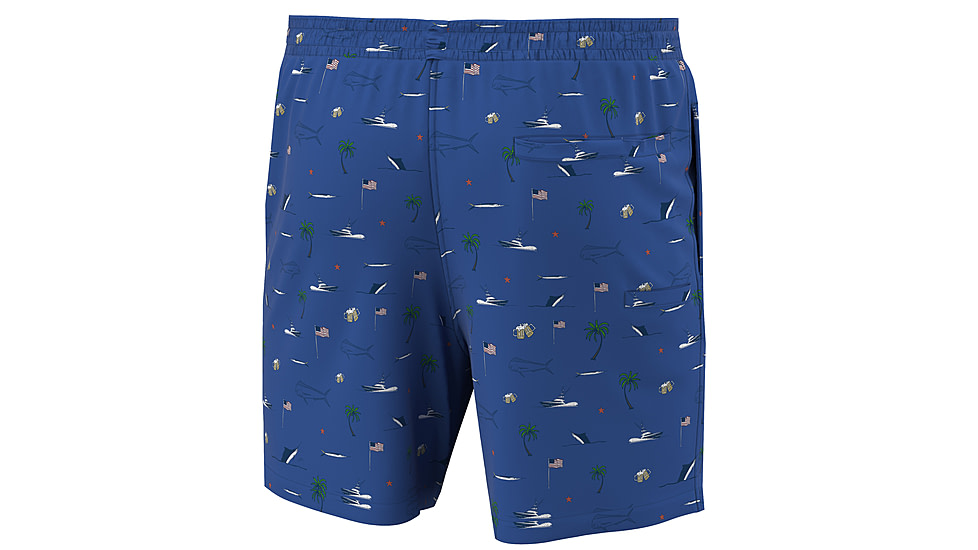 HUK Performance Fishing KC Fish Beach Freedom Pursuit Volley Short - Mens, Set Sail, M, H2000214-489-M