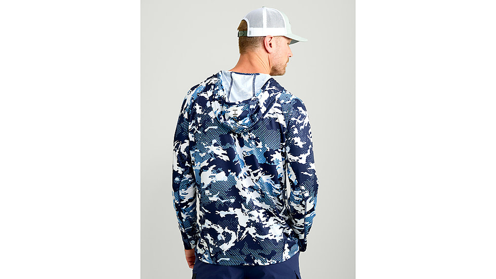 HUK Performance Fishing KC Print Icon Performance Crew - Mens, Marolina Blue, 2XL, H1200585-420-XXL