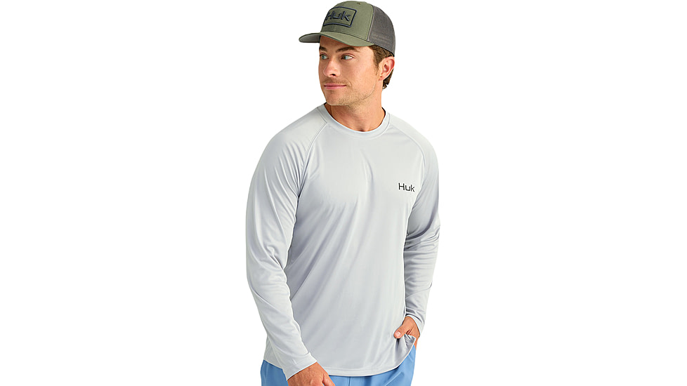 HUK Performance Fishing KC Pursuit Graphic Crew - Mens, Harbor Mist2, Medium, H1200631-035-M