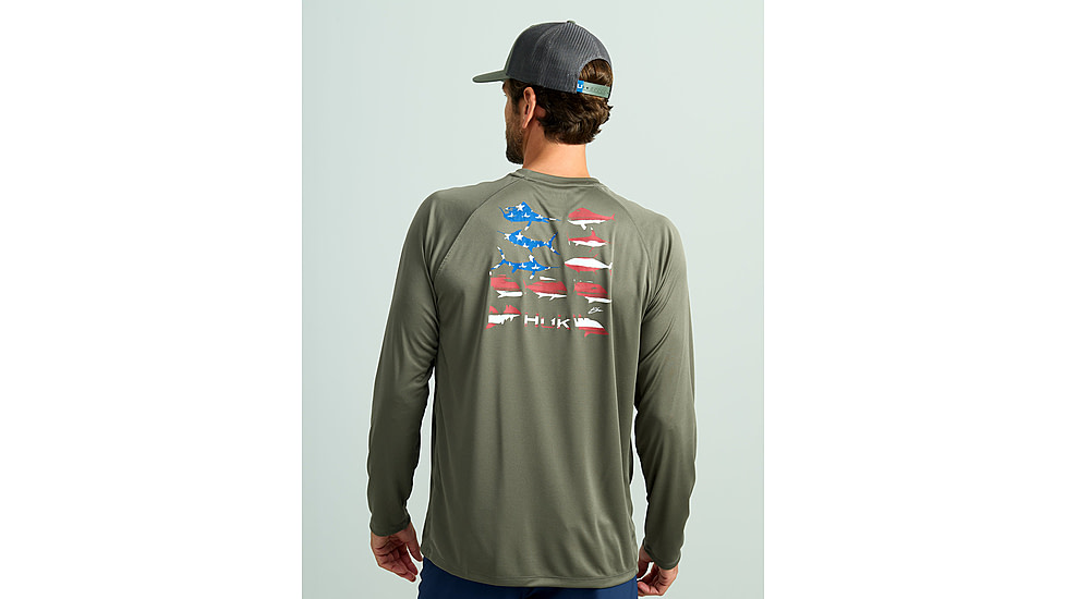 HUK Performance Fishing KC Pursuit Graphic Crew - Mens, Moss, Large, H1200631-316-L