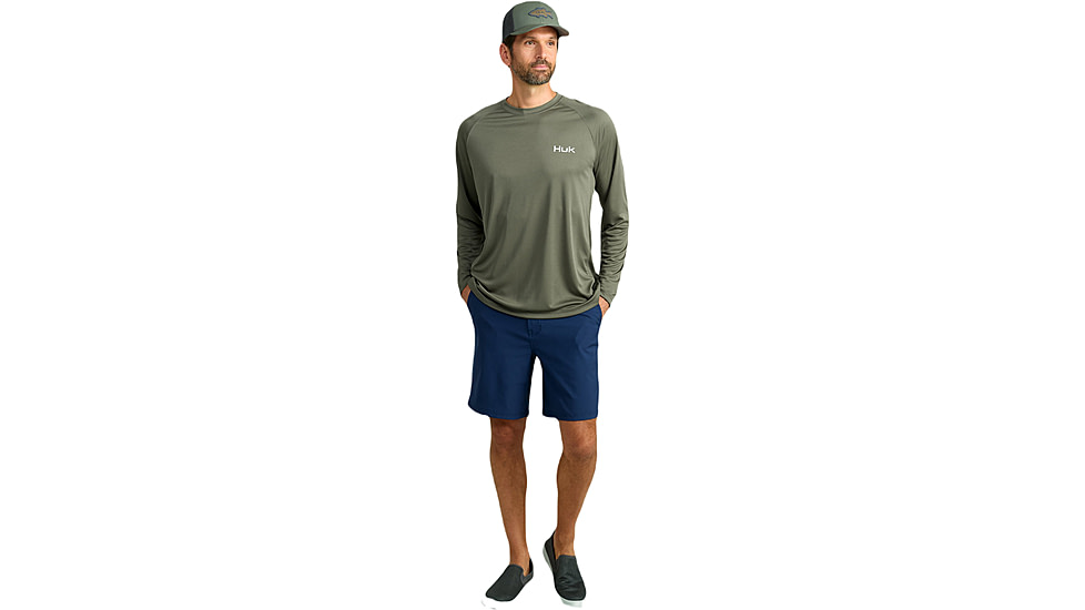 HUK Performance Fishing KC Pursuit Graphic Crew - Mens, Moss, Large, H1200631-316-L