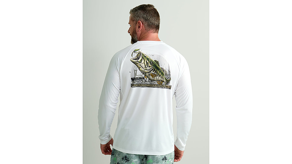 HUK Performance Fishing KC Pursuit Graphic Crew - Mens, White, Large, H1200631-100-L