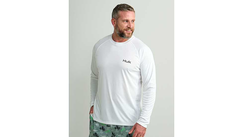 HUK Performance Fishing KC Pursuit Graphic Crew - Mens, White, Large, H1200631-100-L