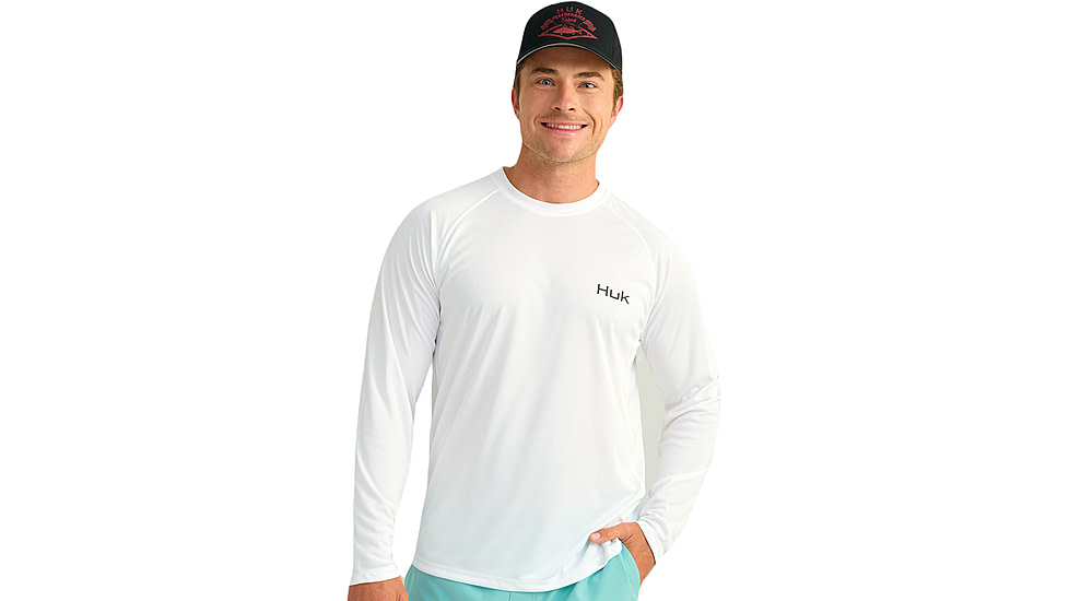 HUK Performance Fishing KC Pursuit Graphic Crew - Mens, White3, 2XL, H1200631-109-XXL