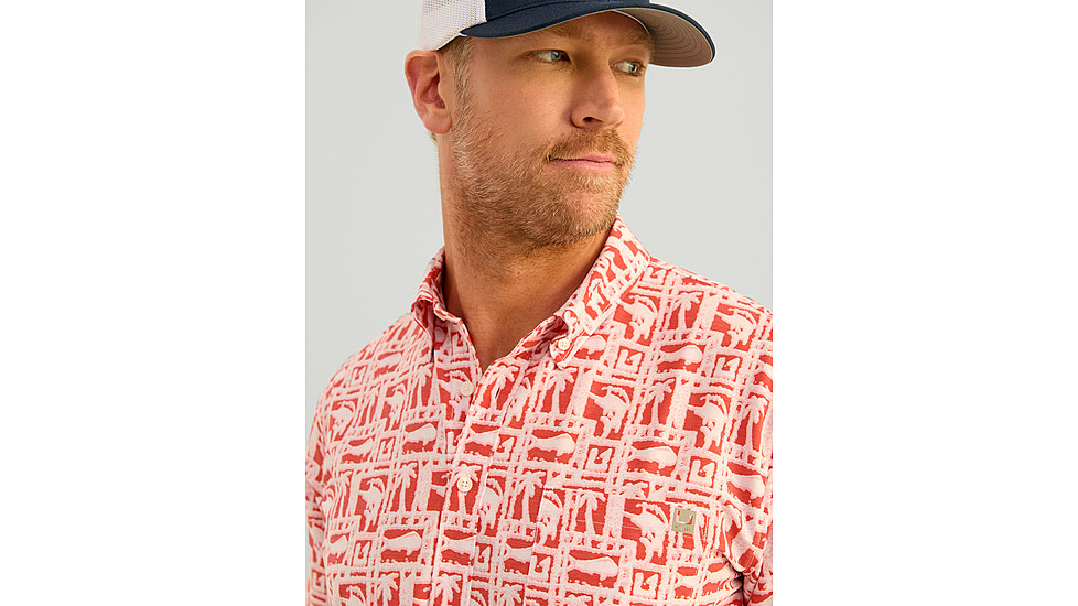 HUK Performance Fishing Kona Printed Short Sleeve Shirt - Mens, Channel Marker2, Extra Large, H1500212-625-XL