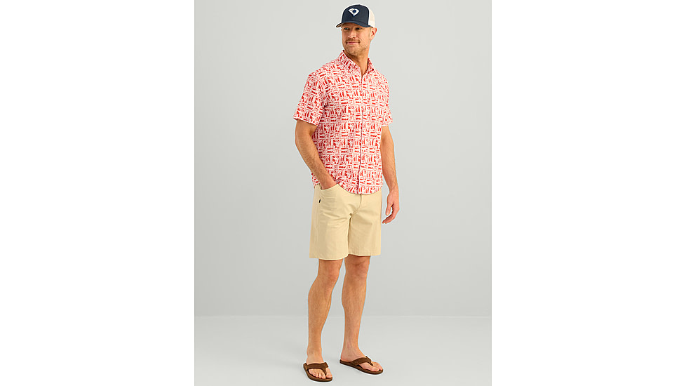 HUK Performance Fishing Kona Printed Short Sleeve Shirt - Mens, Channel Marker2, Extra Large, H1500212-625-XL