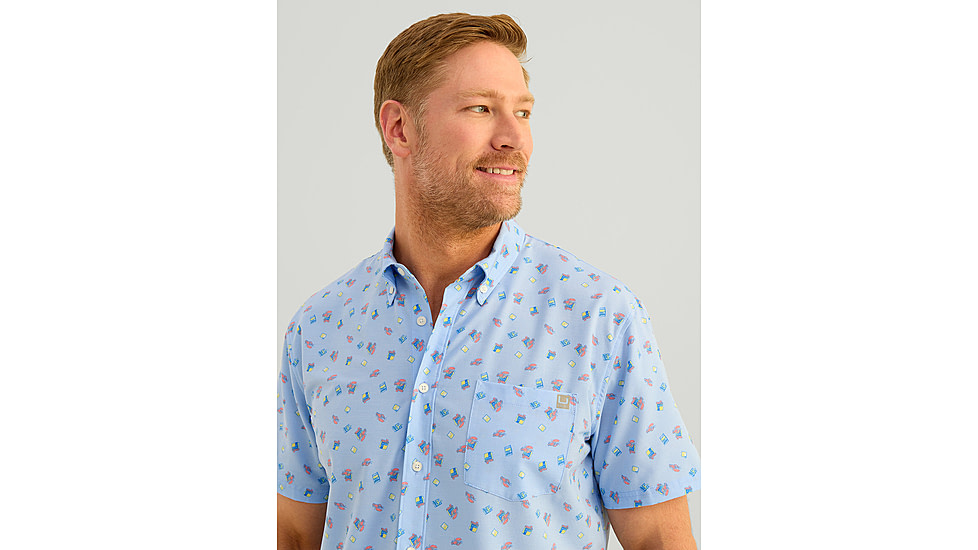 HUK Performance Fishing Kona Printed Short Sleeve Shirt - Mens, Windsurfer, Small, H1500212-454-S