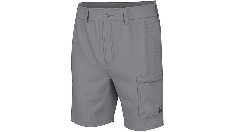 HUK Performance Fishing Next Level 7in Shorts - Men's, Overcast Grey, Small, H2000173-032-S