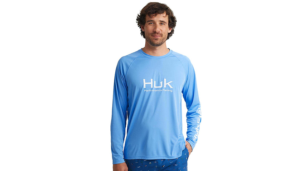 HUK Performance Fishing Pursuit Performance Long Sleeve Crew - Mens, Marolina Blue, 2XL, H1200524-420-XXL