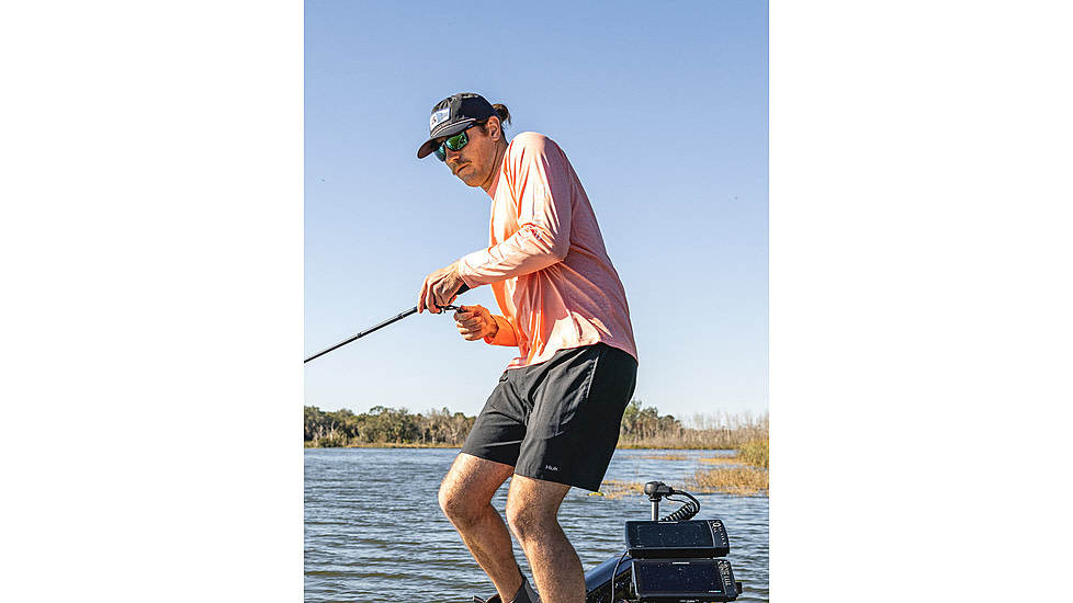 HUK Performance Fishing Pursuit Printed Volley Short - Mens, Black, Small, H2000227-001-S