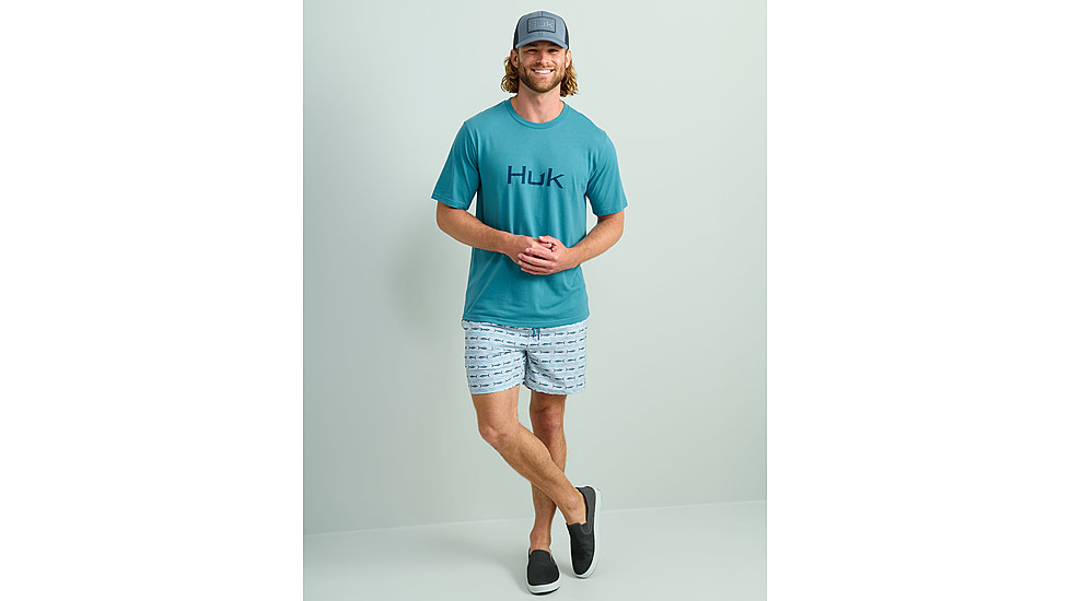 HUK Performance Fishing Pursuit Printed Volley Short - Mens, Harbor Mist2, Large, H2000227-035-L