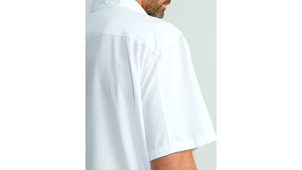 HUK Performance Fishing Tide Point Printed Short Sleeve Shirt - Mens, White, Extra Large, H1500220-100-XL