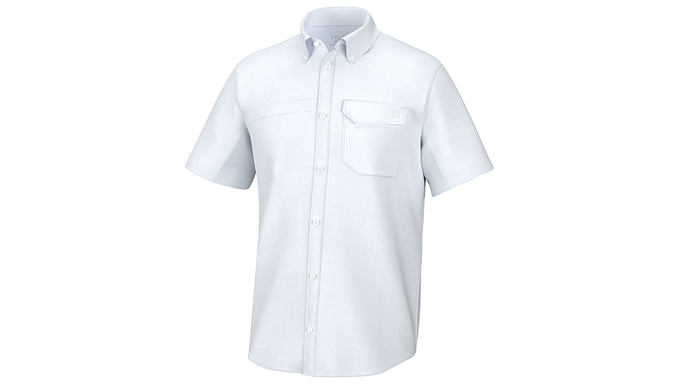 HUK Performance Fishing Tide Point Short Sleeve Shirt - Men's, White, S, H1500171-100-S