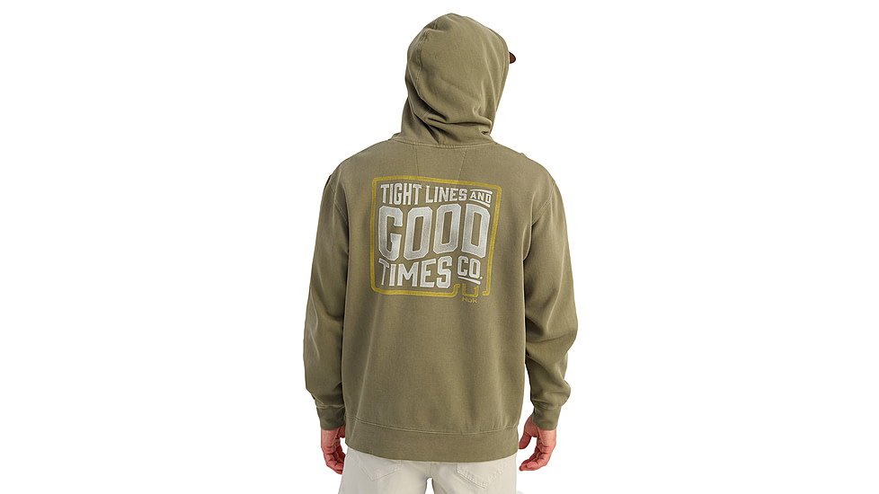 HUK Performance Fishing Tight Lines Cotton Fleece Hoodie - Mens, Moss, Medium, H1300129-316-M