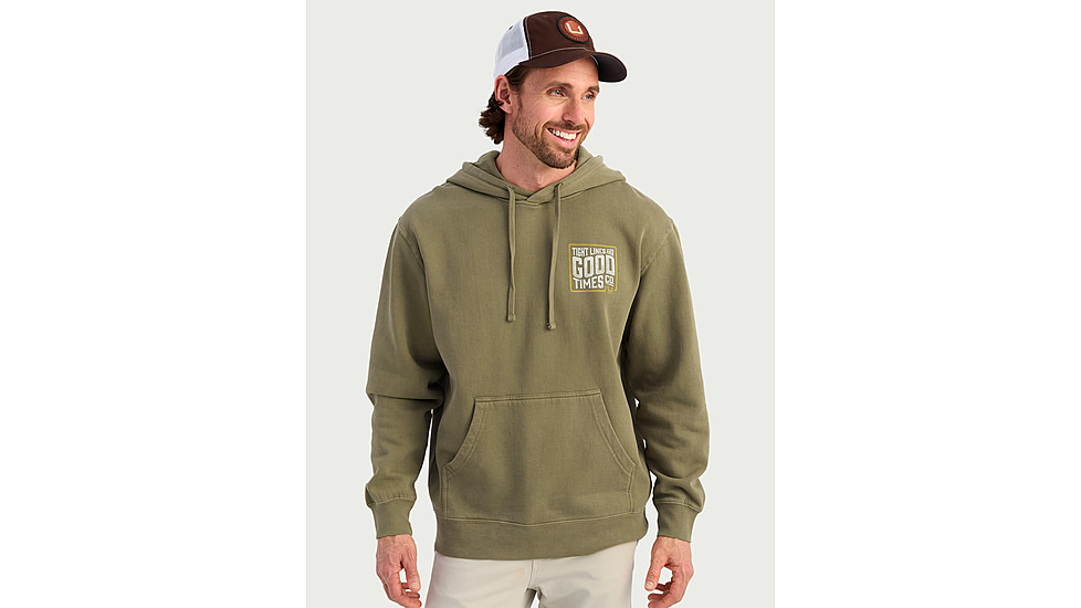 HUK Performance Fishing Tight Lines Cotton Fleece Hoodie - Mens, Moss, Medium, H1300129-316-M