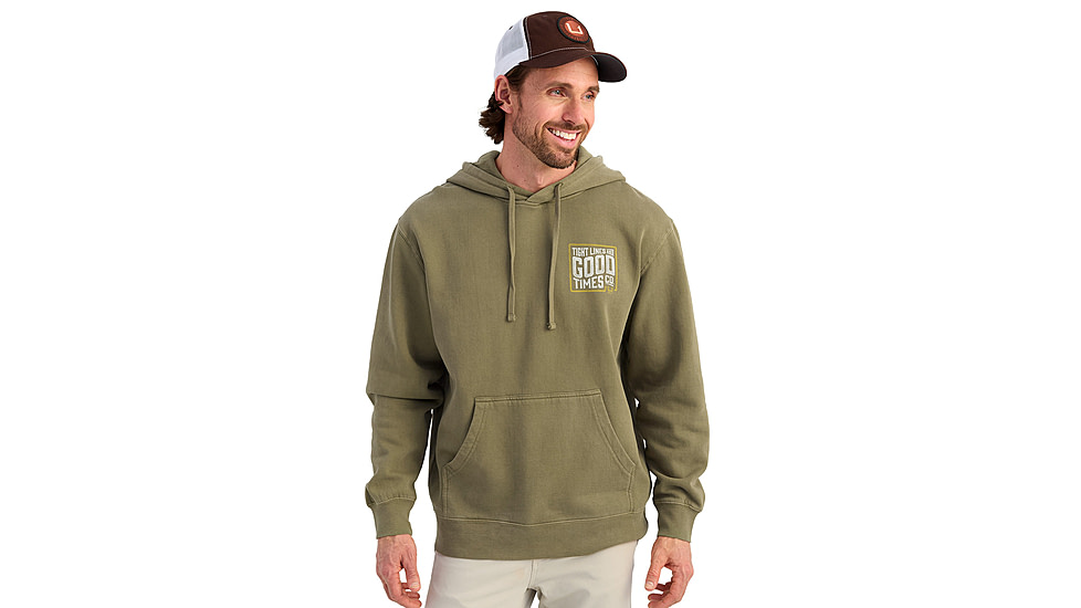 HUK Performance Fishing Tight Lines Cotton Fleece Hoodie - Mens, Moss, Medium, H1300129-316-M