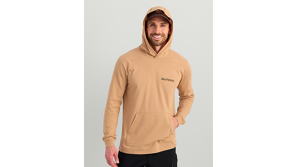 HUK Performance Fishing Trout Wrangle Hoodie Tee - Mens, Marl, Extra Large, H1000581-201-XL