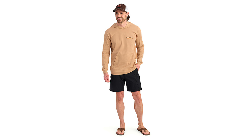 HUK Performance Fishing Trout Wrangle Hoodie Tee - Mens, Marl, Extra Large, H1000581-201-XL