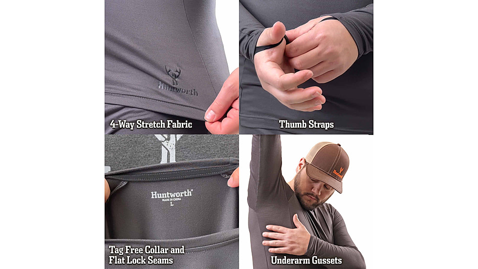 Huntworth Casper Heat Boost Heavyweight Base Layer Shirt - Men's, Dark Gray, Extra Large, E-9604-DG-XL