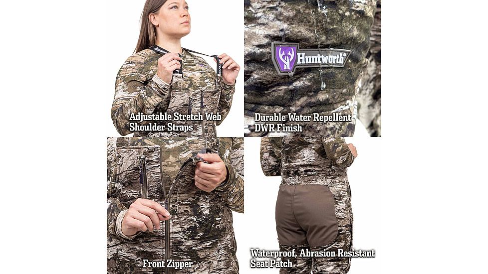 Huntworth Matterhorn Heat Boost Heavyweight/Waterproof Hunting Bib Overalls - Women's, Tarnen, Large, E-9607-W-TRN-L