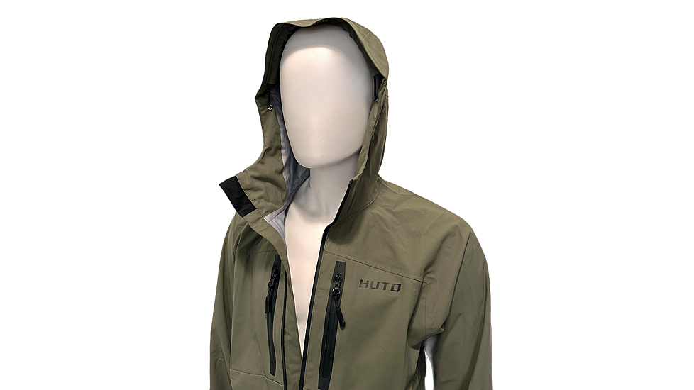 Huto Lifestyle Bone Dry Rain Jacket, Green/Grey, Extra Large, BNERN-JCKT-GRYGRN-XL