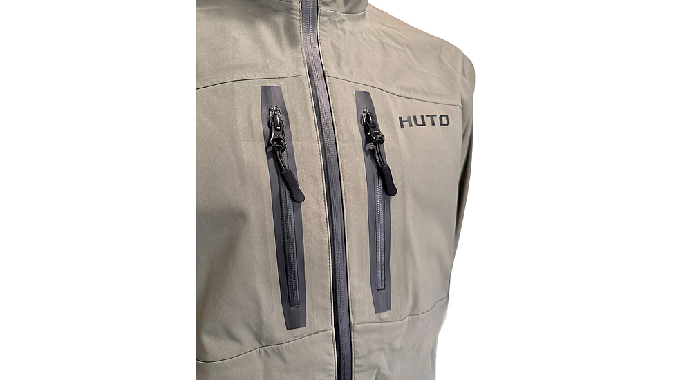 Huto Lifestyle Bone Dry Rain Jacket, Green/Grey, Extra Large, BNERN-JCKT-GRYGRN-XL