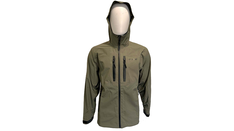 Huto Lifestyle Bone Dry Rain Jacket, Green/Grey, Extra Large, BNERN-JCKT-GRYGRN-XL