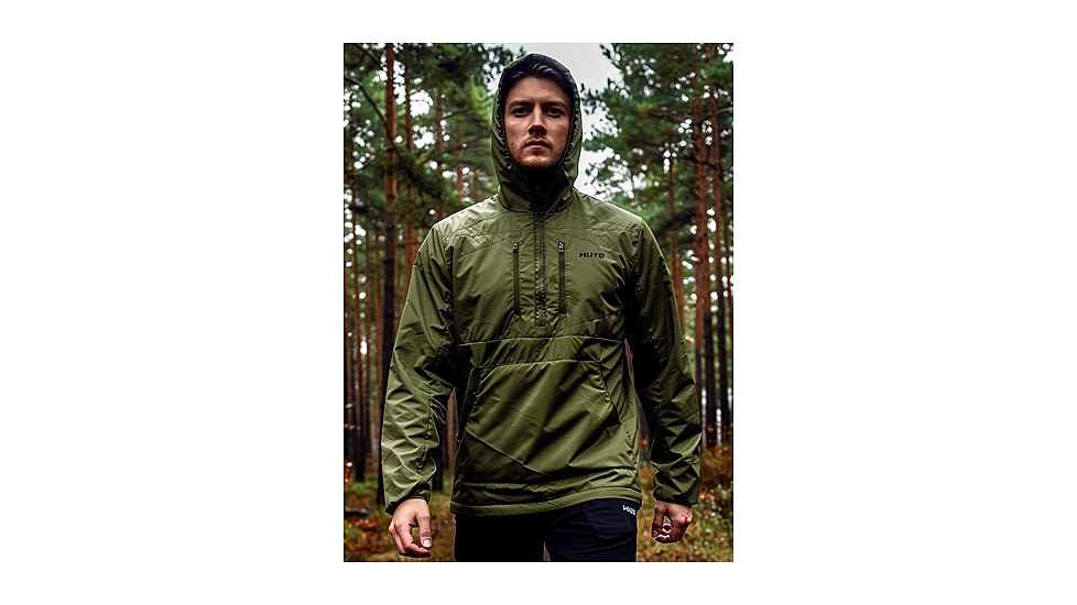 Huto Lifestyle Fuzzy Fleece Hoodie w/Nylon Outer Shell, Ranger Green, Large, FUZYFLCE-HDIE-RNGGRN-L
