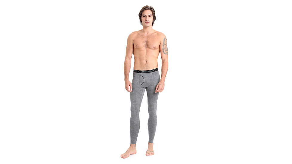 Icebreaker 200 Oasis Leggings w/ Fly - Mens, Gritstone Heather, 2XL, IB104370013XXL