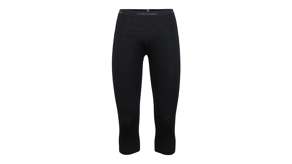 Icebreaker 200 Oasis 3/4 Thermal Leggings - Women's, Black, Extra Small, IB104382001XS
