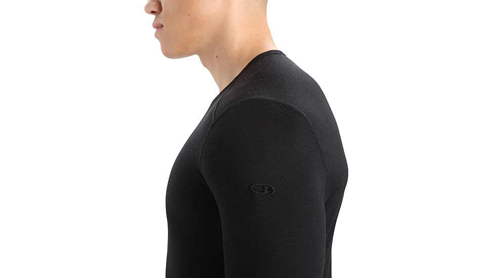 Icebreaker 200 Oasis Long Sleeve Crewe - Men's, Black, Extra Small, IB104365001XS