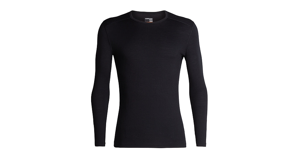 Icebreaker Merino 200 Oasis LS Crewe - Men's, Black, Extra Large, IB104365001XL